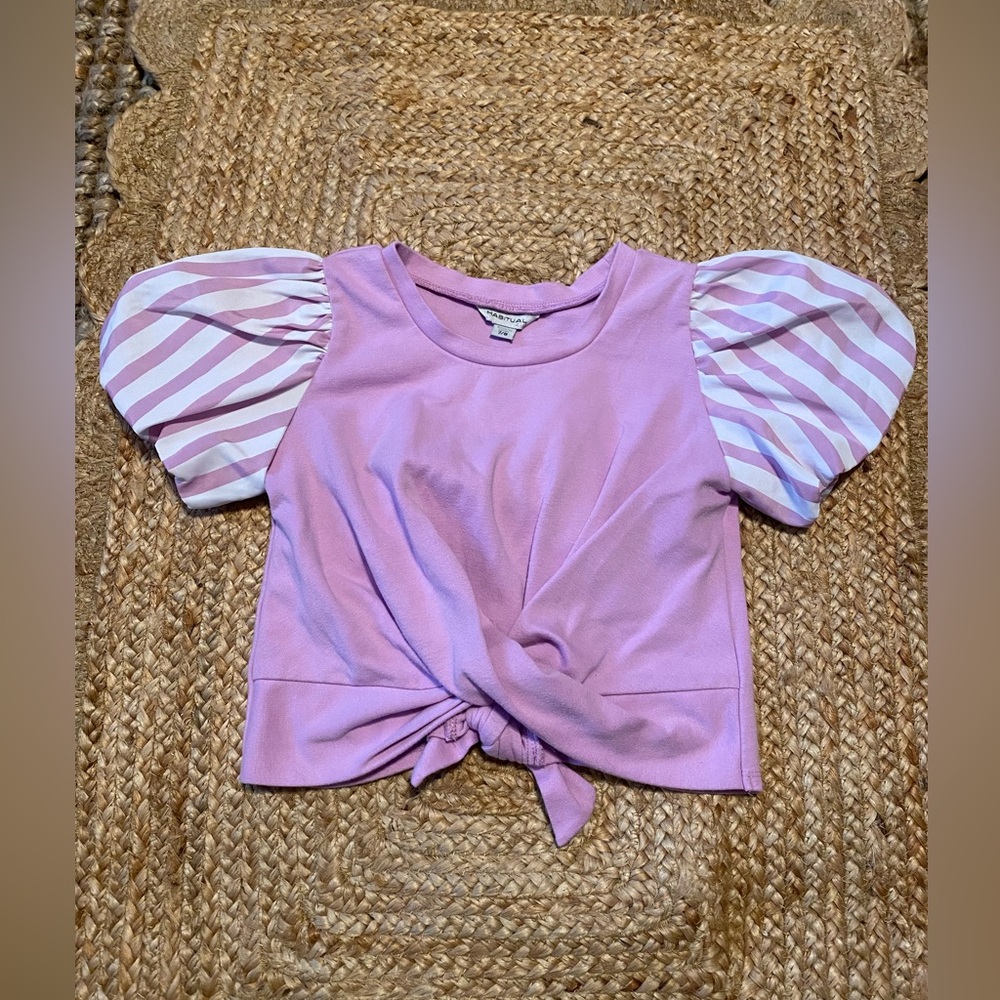 Habitual girls purple blouse with balloon sleeves